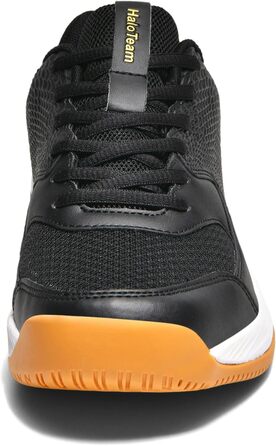 Чоловічі тенісні кросівки HaloTeam: мода, зчеплення, легкість, дихання. Ідеальні для бадмінтону, сквошу, волейболу. Розміри 38-45. Колір: чорний, золотий. Модель 5803