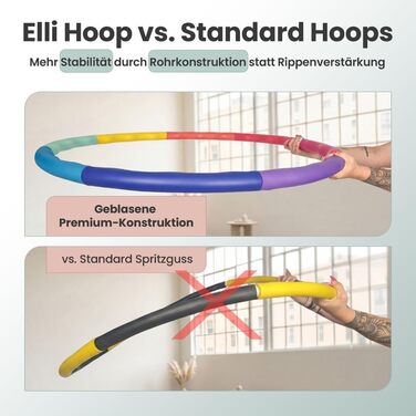 Hula Hoop обруч для схуднення, фітнес для дорослих та дітей, 104 см, 1.3 кг, пастельний