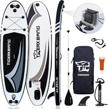 Надувний SUP Board (Stand Up Paddle Board) для веслування, чорний, 305 см