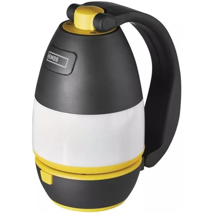 LED кемпінговий ліхтар EMOS - багатофункціональний, портативний, 3 режими, 215 лм, 305 м, 90 годин, на батарейках (3x AA), для відпочинку на природі, чорно-жовтий