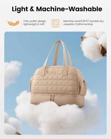 LOVEVOOK Сумка-валіза 35L, Легка дорожня сумка-шопер, Сумка для вихідних, Сумка для пологового будинку, Спортивна сумка, Чорна (L, A-khaki)