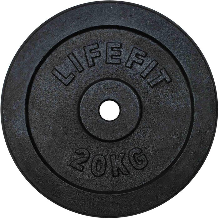Гантельні диски LIFEFIT, чорні, 20 кг