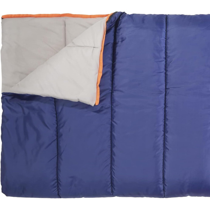Спальний мішок Amazon Basics 4 сезони, для холодної та теплої погоди, для кемпінгу та піших прогулянок, прямокутний, блакитний