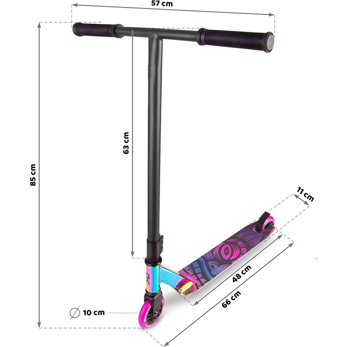 SOKE EVO Street Stunt Scooter: алюмінієвий фристайл скутер для трюків та їзди містом, колеса 100 мм, підшипники ABEC-9, для підлітків та дорослих (морська синя)