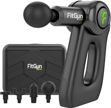 Електричний масажний пістолет FitGun Elite для глибокого масажу м'язів, зняття болю та релаксації після спорту