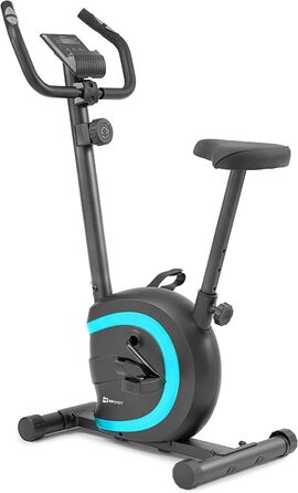 Велотренажер Hop-Sport HS-015H для дому, компактний, для літніх людей, з пульсометром і антиковзкими педалями, бірюзовий