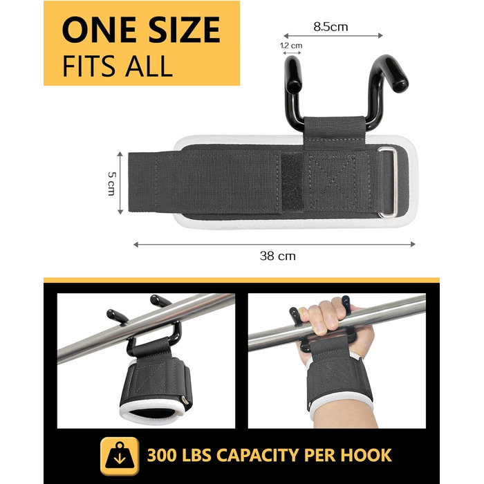 Допоміжні петлі для важкої атлетики Zughilfen – петлі для підйому штанги з захистом зап'ястя, до 317 кг