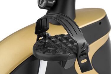 Велотренажер Hop-Sport HS-005H з керуванням через додаток, 12 програмами тренувань, 16 рівнями опору, для дому, до 150 кг, золотий