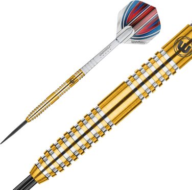Дротики WINMAU Daryl Gurney 23 г, вольфрамові, сталевий наконечник, комплект з оперенням і держателями, професійні