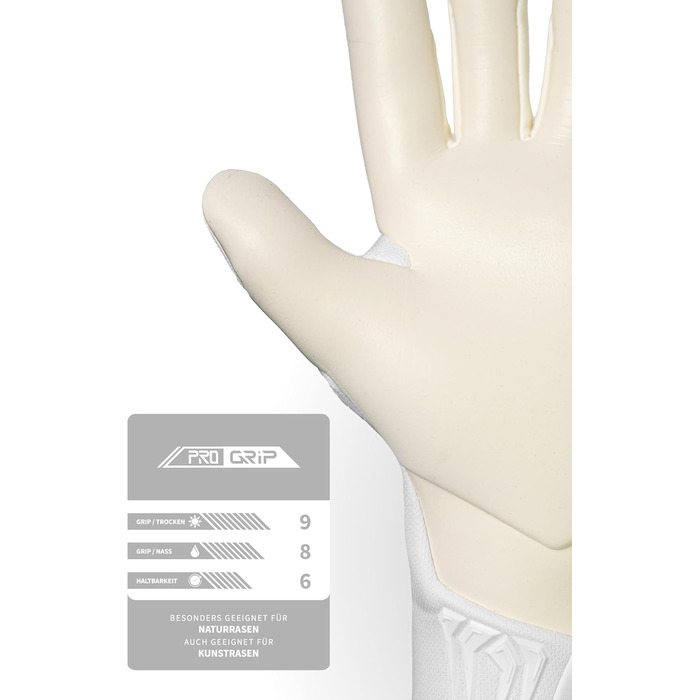 Воротарські рукавиці Reusch Profi Raptor Pro (біло-срібні), розмір 7 - професійний хафтшаум 4мм, для газону та штучного покриття