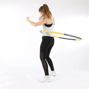 Хулахуп Sport-Tec 100 см, 1,5 кг з мірною стрічкою, жовтий, фітнес обруч для схуднення