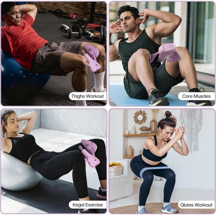 Набір для тренування м'язів тазового дна та стегон – Thigh Master з еластичною стрічкою | Тренажер для ніг вдома | Професійний тренажер для ніг для жінок та чоловіків для нарощування м'язів живота, ніг та сідниць