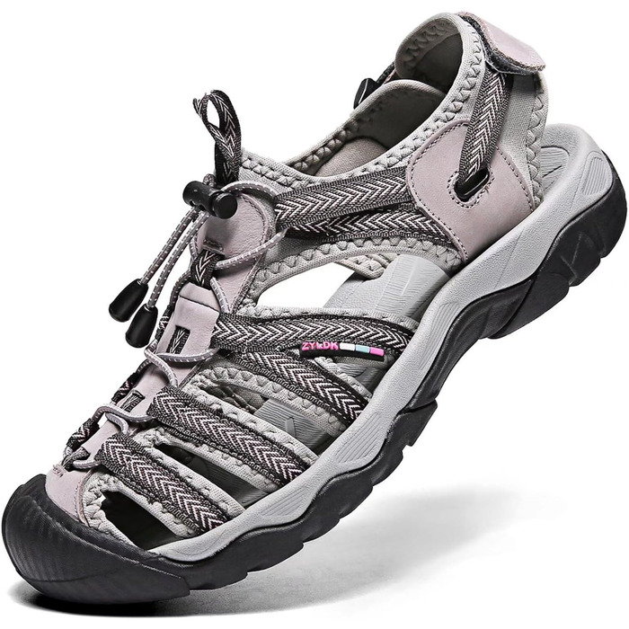 Чоловічі та жіночі шкіряні сандалії: пляжні, трекінгові, для активного відпочинку, літні, пішохідні. Розміри 36-46 (EU 40, сірий 3)