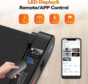 3-в-1 вібраційна бігова доріжка для дому з Bluetooth, додатком, 1-6 км/год