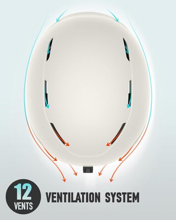 Шолом для сноуборду та лиж зі захисними окулярами, регульований, білий, M