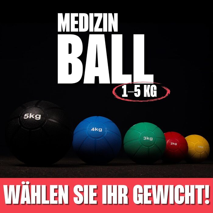 Медичний м'яч Matchu Sports 5 кг, чорний, повногумовий