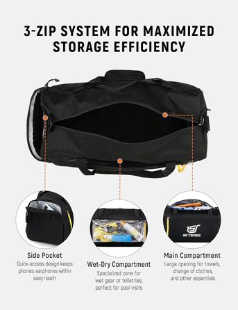 Спортивна сумка SKYSPER для чоловіків та жінок, містка дорожня сумка-вікенд 30 л для тренувань, залу та плавання