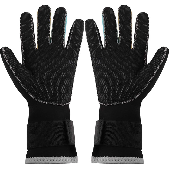 IPENNY Рукавички для дайвінгу з неопрену, 1.5/3 мм, антиковзаючі, для дайвінгу, серфінгу, плавання, снорклінгу, вітрильного спорту, каякінгу, терморукавички для дорослих та підлітків (3 мм, жовтий+синій, L)