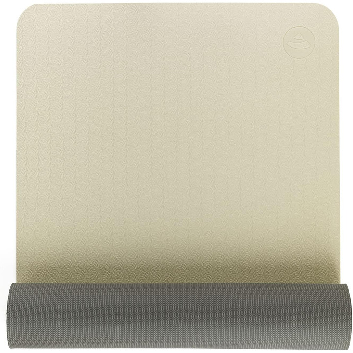 Килимок для йоги Bodhi Lotus Pro | Нековзний килимок для занять спортом, гімнастикою, пілатесом та фітнесом | Антиковзний килимок для йоги | Гіпоалергенний тренувальний килимок Темно-зелений/Зелений (пісок/світло-сірий)