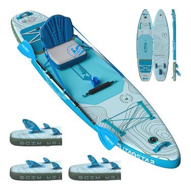 SUP-дошка iTAOSTAR Adventure 365x88/99 см з сидінням, надувний сапборд для підлітків/дорослих, 5 фінів, преміум комплект