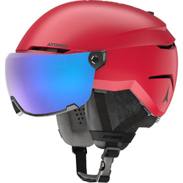 Лижний шолом ATOMIC Savor Visor Stereo з візором, червоний, максимальна амортизація, система вентиляції Aircon, дзеркальне покриття для чіткого огляду