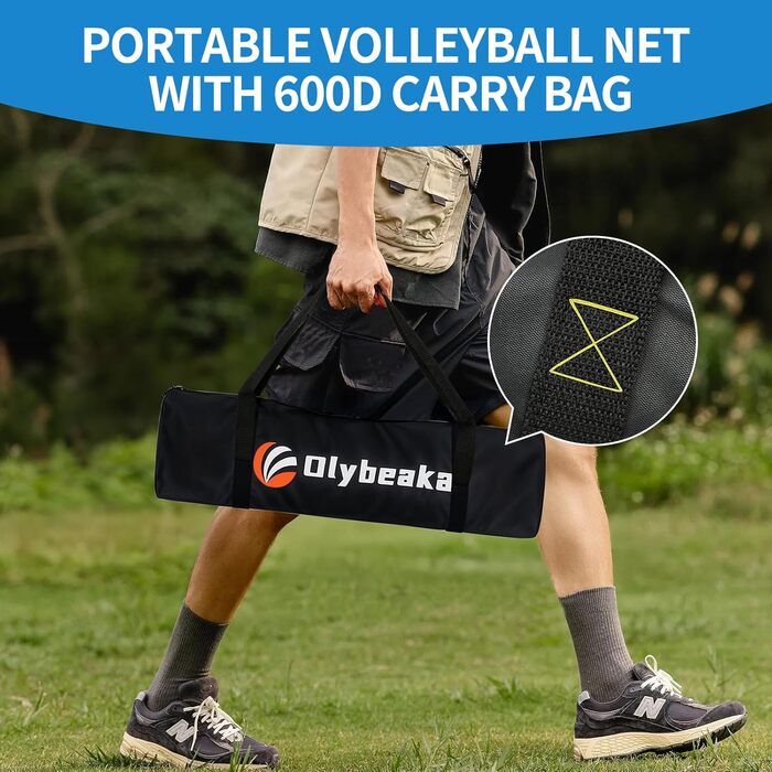 Волейбольне мережеве поле для трави, газону, двору, в приміщенні та на вулиці. Регульоване по висоті, міцне, комплект з натягувачами та затискачами. 32 фути, блакитний + жовтий