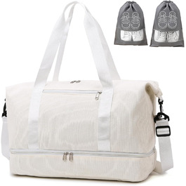 Спортивна сумка-рюкзак для жінок, 35л, Weekender, для подорожей та тренувань, з відділенням для взуття та мокрих речей, бежева