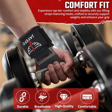 Набори гаків для тяги та ремені для важкої атлетики Jayefo - гаки для підтягувань, ремені для чоловіків, чорний, стандартний розмір