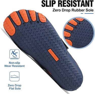 Чоловічі та жіночі аквашузи для плавання та відпочинку на пляжі, швидковисихаючі, антиковзаючі, розмір 35-47, колір блакитний