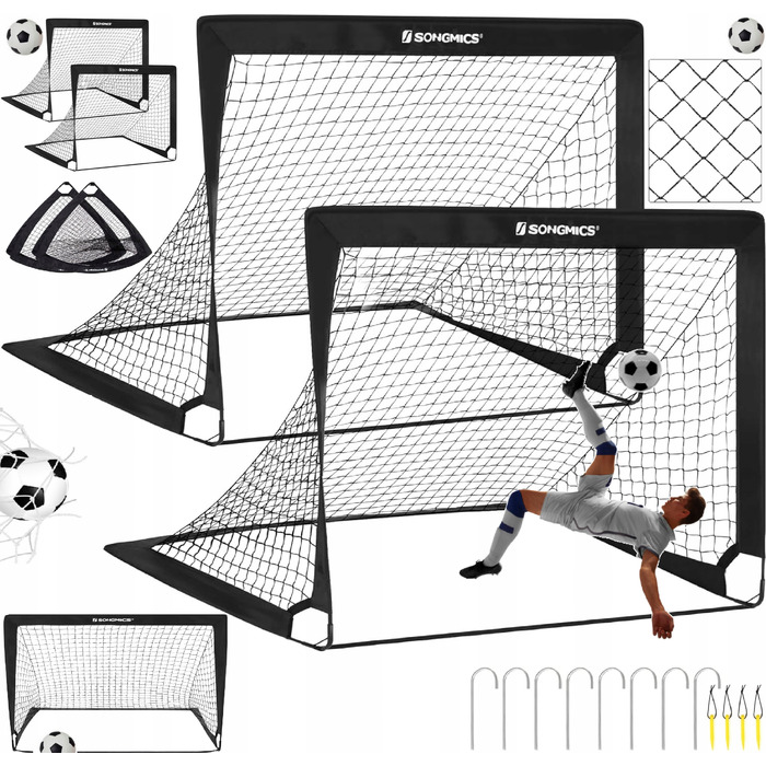 Набір із 2-х дитячих футбольних воріт: складані, переносні, для тренувань та саду (120 см)