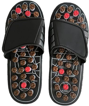 Домашні тапочки з акупресурою, масажер для ніг, сандалії з точками впливу, тапочки для масажу ніг, акупресура, тапочки, зняття стресу, ручні масажери (38–39), подарунок для мами та тата 38-39