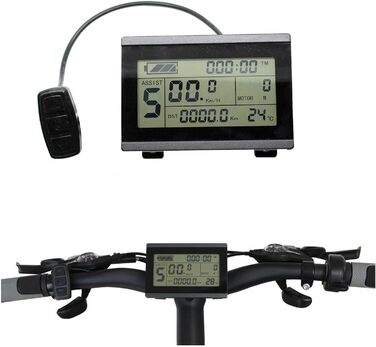 Дисплей Windmeile KT-LCD3 для електровелосипеда, підсвічування, водонепроникний, 24V/36V/48V, 5-контактний роз'єм Julet, бортовий комп'ютер, спідометр, LCD-екран для E-Bike і Pedelec