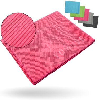 Рушник для фітнесу YUMUVE 125x50 см – спортивний рушник з покриттям для обладнання – нековзний & швидковисихаючий – мікрофібра рифленої текстури – ідеальний для спортзалу, тренажерного залу, йоги, тренувань – 5 кольорів (рожевий)