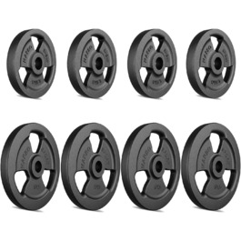 Набір млинців для штанги Marbo Sport Tri-Grip з чавуну, Ø31 мм, 4×2,5 кг + 4×5 кг, комплект ваг для тренувань