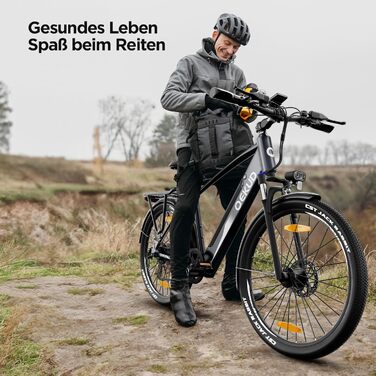 Електровелосипед Qekud 36В 12,5Аг, міський та гірський e-bike з LCD-дисплеєм, акумулятором Li-Ion, запас ходу до 100 км, EU-конформний, з додатком