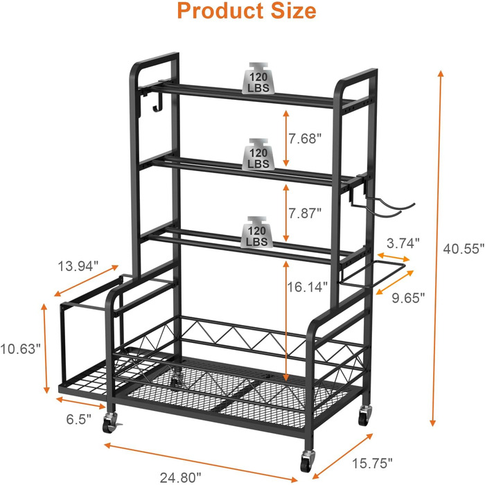 Стойка для гантелей на 4 рівня з коліщатками, з кошиком, для дому, фітнесу та силових тренувань