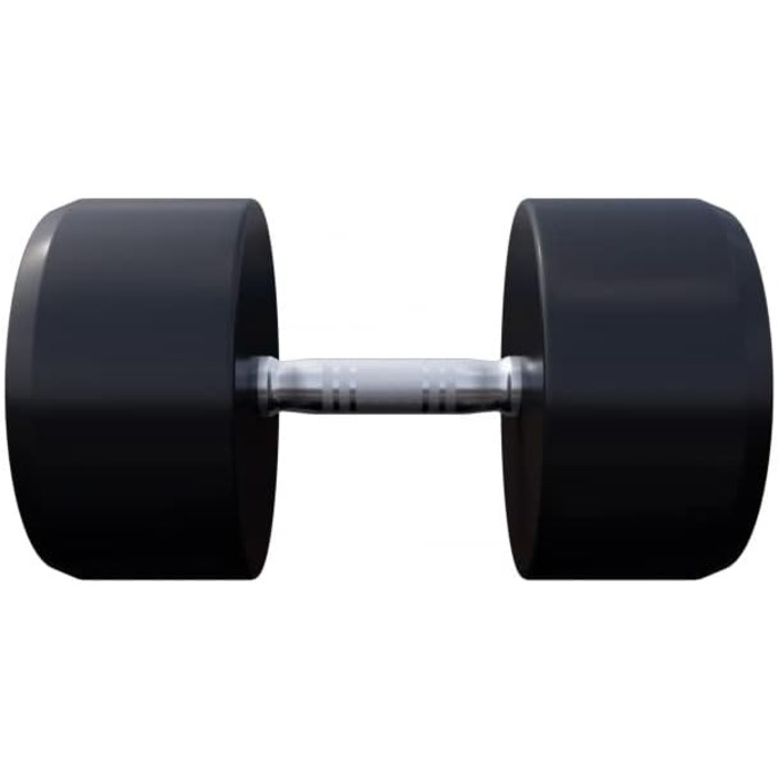 Гантеля GORILLA SPORTS 37,5 кг, кругла, гумова, гантель із чавунним сердечником, нековзка рукоятка, чорна, для фітнесу та тренувань