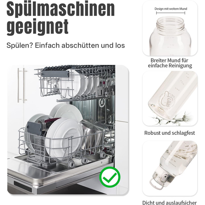Дитяча пляшка для води UZSPACE 600 мл, спортивна, непроливальна, для школи, прогулянок, білого кольору