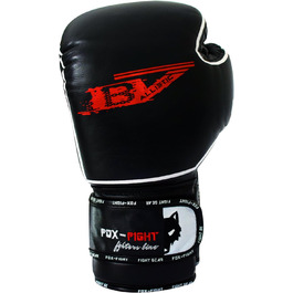 Преміальні боксерські рукавички FOX-FIGHT B7 з натуральної шкіри, 12 OZ, для боксу, муай тай, кікбоксингу, MMA, спарингів та тренувань, чорні