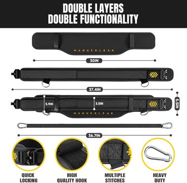 Пояс для важкої атлетики 2-в-1 з регулюванням, 92 см, для пауерліфтингу, фітнесу, присідань та підтягувань, зелений (чорний, L)