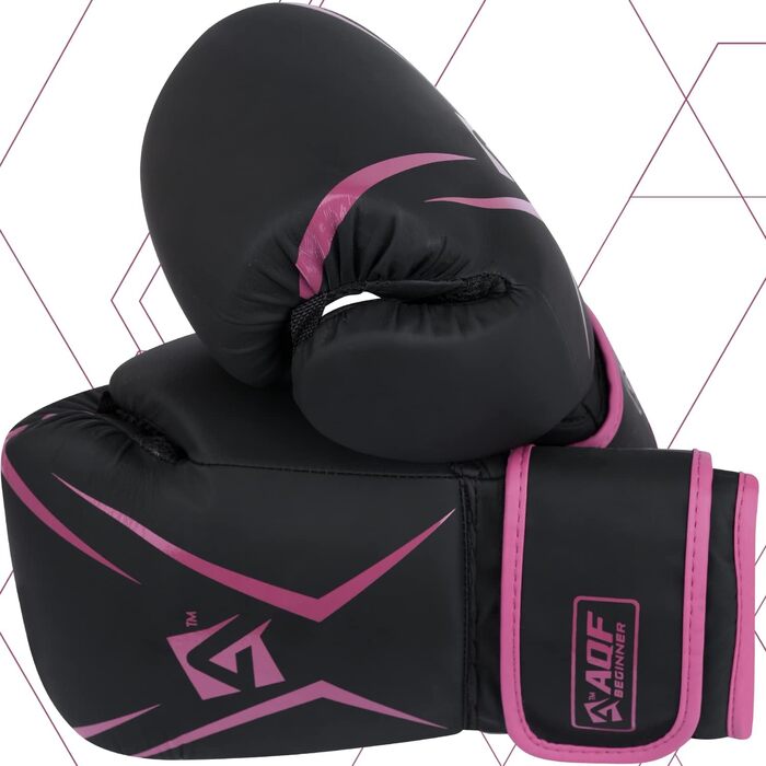 Боксерські рукавиці AQF для боксу, кікбоксингу, ММА – 12 oz рожеві
