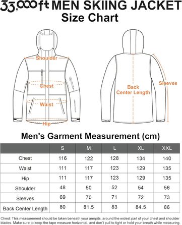 Чоловіча лижна куртка 33000ft: водонепроникна, вітрозахисна, тепла, функціональна, для сноуборду та лиж, чорного кольору