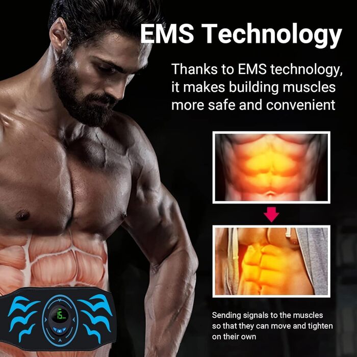 EMS тренажер для пресу, м'язовий стимулятор, USB, для чоловіків і жінок, для пресу, рук, сідниць, універсальний
