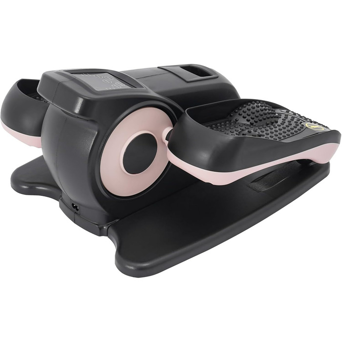 Міні еліптичний тренажер під стіл з пультом та дисплеєм, регульована швидкість, електричний, для дому, чорний+рожевий