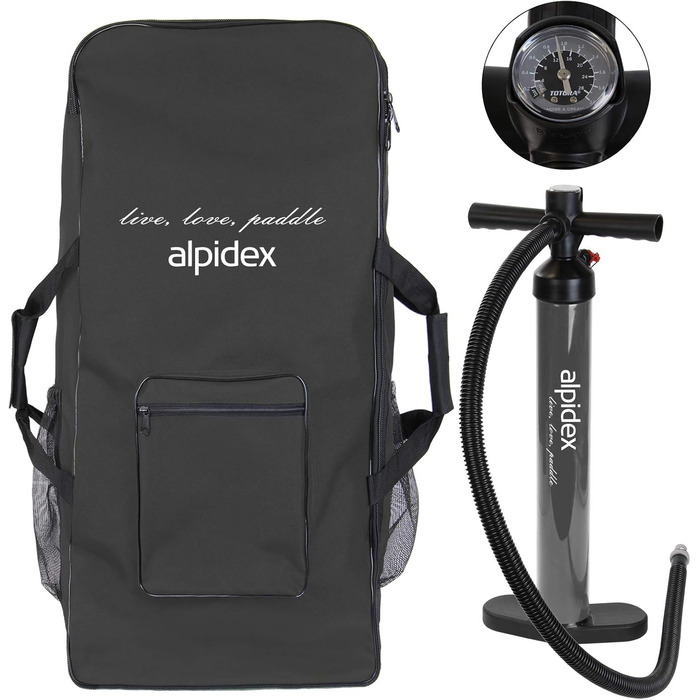 Набір SUP Alpidex Stand Up Paddle 305 см, надувний, до 150 кг, стабільний, легкий, повний комплект (білий)