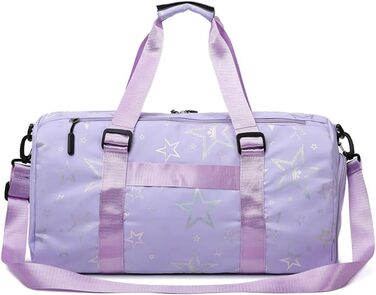 Дитяча спортивна сумка-рюкзак з відділенням для взуття та мокрих речей, спортивна сумка для дівчаток з принтом зірок (зелена, фіолетова)