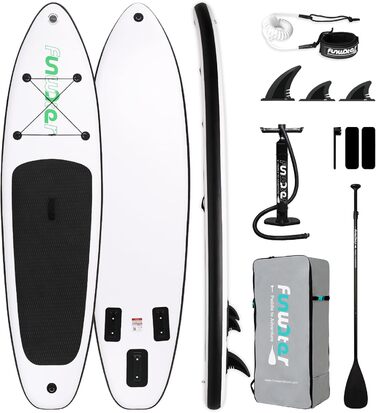 Надувний SUP-борд FunWater 320CM – комплект: весло, рюкзак, 3 ласти, насос, лінія. Підходить для початківців та досвідчених. 10' 6