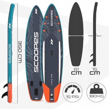 Надувна SUP-дошка для плавання з аксесуарами: комплект з веслом та помпою, 350 см