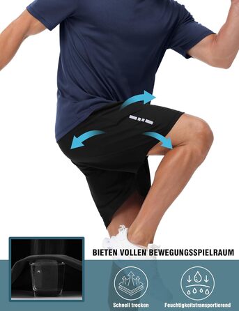 Спортивні шорти чоловічі літні швидковисихаючі. Штани для занять спортом, фітнесу, баскетболу та джогінгу з кишенями. Чорний/Темно-сірий/Чорний/Морський/Сірий (M, Чорний)