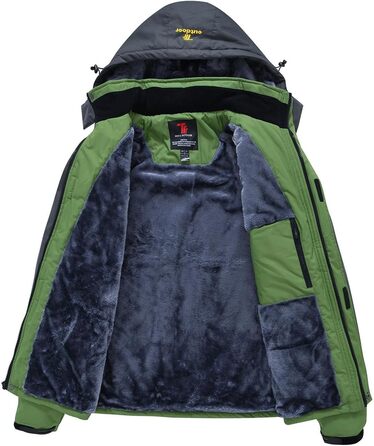 Куртка Ysento для чоловіків, зимова, софтшел, водонепроникна, тепла, з капюшоном, для активного відпочинку (зелена, розмір L)